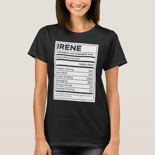 Irene Nutrition Information Problem lösen T-Shirt (Vorderseite)