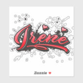 Irene red Heart Graffiti Aufkleber Sticker (Blatt)