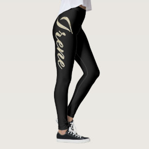 Irene white gold Handwriting Hose Leggings
