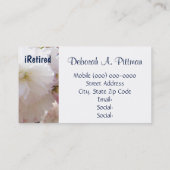 iRetired Visitenkarte-persönlicher Ruhestand mit Visitenkarte (Rückseite)