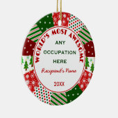 Irgendein Berufs-oder Namen-Weihnachtsgeschenk Keramikornament (Rechts)