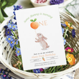 Irgendein Bunny 1. Geburtstag Karottenballon Custo Einladung