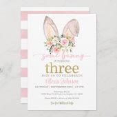 Irgendein Bunny dreht drei sonnige Ohren Einladung (Vorne/Hinten)