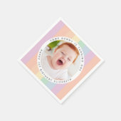 Irgendein Bunny dreht ein Rainbow Birthday Foto Serviette (Ecke)