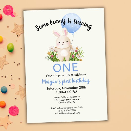Irgendein Bunny ist ein einfaches Niedliches Jungs Einladung