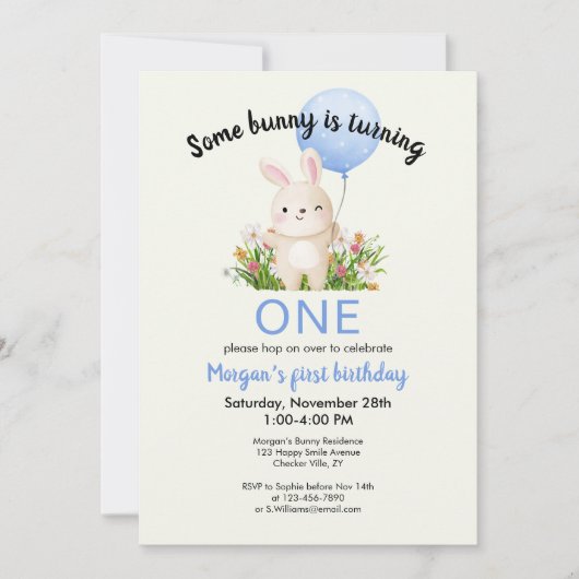 Irgendein Bunny ist ein einfaches Niedliches Jungs Einladung (Vorderseite)
