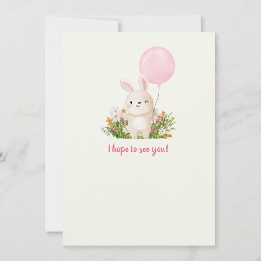 Irgendein Bunny ist ein einfaches Niedliches Mädch Einladung (Rückseite)