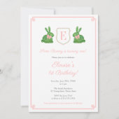 Irgendein Bunny ist ein Girl Monogram 1. Geburtsta Einladung (Vorderseite)