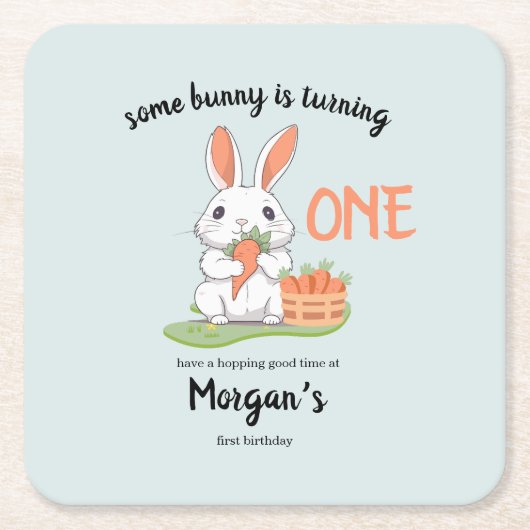 Irgendein Bunny ist ein Jungs Mädchen 1. Geburtsta Rechteckiger Pappuntersetzer (Vorderseite)