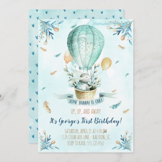 Irgendein Bunny ist eine Einladung zum ersten Gebu (Vorne/Hinten)