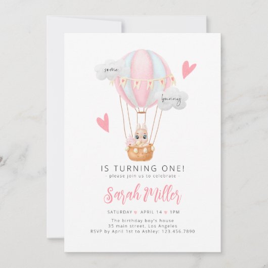 Irgendein Bunny ist eine Einladung zum ersten Gebu (Vorderseite)