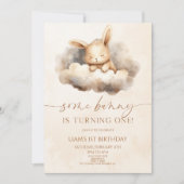 Irgendein Bunny macht einen! 1. Geburtstag Party Einladung (Vorderseite)