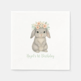 Irgendein Bunny macht einen ersten Geburtstag Napk Serviette