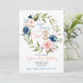 Irgendein Bunny macht einen Ostern ersten Geburtst Einladung (Stehend Vorderseite)