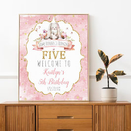 Irgendein Bunny macht fünf 5. Geburtstag Willkomme Poster