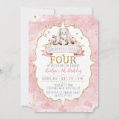 Irgendein Bunny macht vier 4. Geburtstag Einladung (Vorderseite)