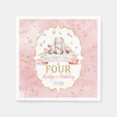 Irgendein Bunny macht vier 4. Geburtstag Serviette (Vorderseite)