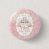 Irgendein Bunny macht zwei 2. Geburtstag Button (Vorderseite)