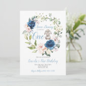 Irgendein Bunny verwandelt ein Boy's First Birthda Einladung (Stehend Vorderseite)