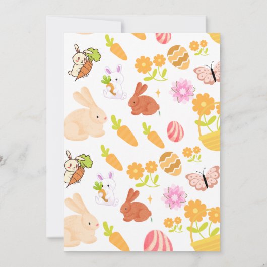 Irgendein Bunny verwandelt ein sonniges 1. Geburts Einladung (Rückseite)