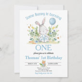 Irgendein Bunny verwandelt ein sonniges 1. Geburts Einladung (Vorderseite)