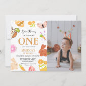 Irgendein Bunny verwandelt ein sonniges 1. Geburts Einladung (Vorderseite)