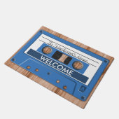 Irgendein FarbRetro Musik-Kassetten-Willkommen Fußmatte (Schrägansicht)