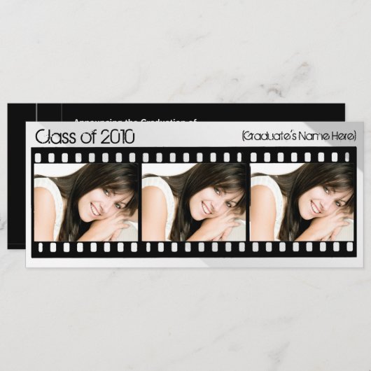 Irgendein Foto Filmstrip Abschluss Year~ Einladung (Vorne/Hinten)