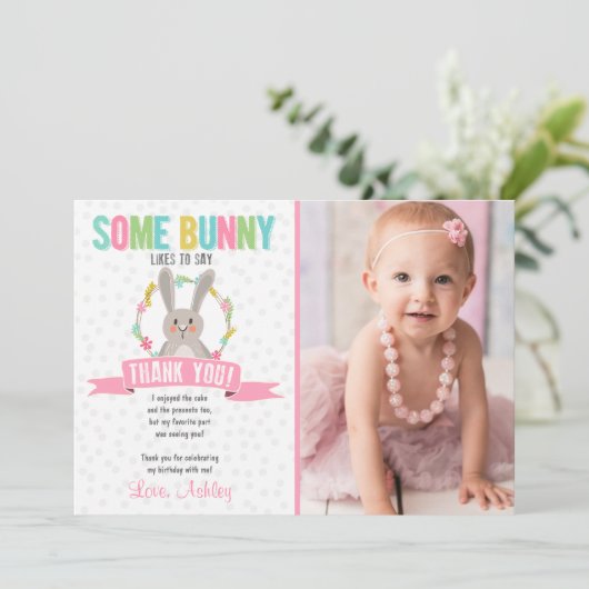 Irgendein Häschen danken Ihnen, Dankeskarte (Stehend Vorderseite)