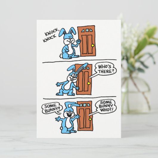 Irgendein Häschen wird zur Osterei-Jagd eingeladen Einladung (Stehend Vorderseite)