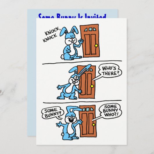 Irgendein Häschen wird zur Osterei-Jagd eingeladen Einladung (Vorne/Hinten)