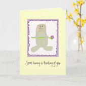 Irgendein Hase denkt an dich Karte (Gelbe Blume)