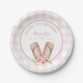 Irgendein Sonnenschein verwandelt ein rosa Mädchen Pappteller (Vorderseite)