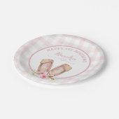 Irgendein Sonnenschein verwandelt ein rosa Mädchen Pappteller (Schrägansicht)