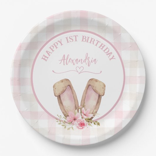 Irgendein Sonnenschein verwandelt ein rosa Mädchen Pappteller (Vorderseite)