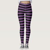 IRGENDEINE FARBE! Schwarzer horizontaler Streifen Leggings (Vorderseite)