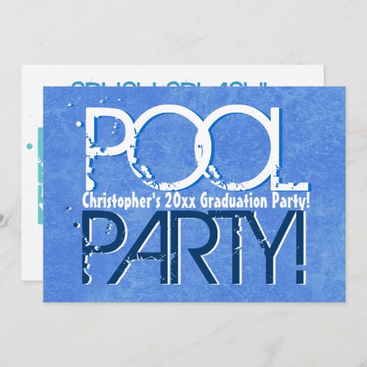 Irgendeine Jahr-Klasse Abschluss-Pool-Party Einladung (Vorne/Hinten)