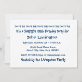 Irgendeine Jahr ÜBERRASCHUNG Geburtstags-Party Einladung (Rückseite)