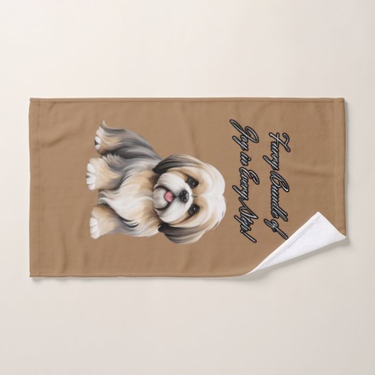 Irgendeine Kutheit: Fluffy Pup in Gentle Shades Badhandtuch Set (Handtuch)