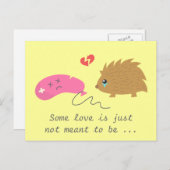 Irgendeine Liebe wird nicht zu sein, lustiger Igel Postkarte (Vorne/Hinten)
