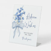 Irgendetwas Blauer Rat & Wünsche | Ribbon Bow Sockelschild (Vorderseite)