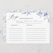 Irgendetwas Blaues Brautparty Rezept Einladung (Vorne/Hinten)