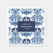 Irgendetwas Blaues Chinoiserie-blaues Brautparty Serviette (Vorderseite)