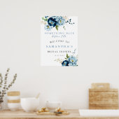 Irgendetwas Blue BID Navy Brautparty Begrüßungszei Poster (Küche)