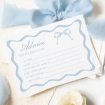 Irgendetwas Blue Bow Brautparty Advisor Card