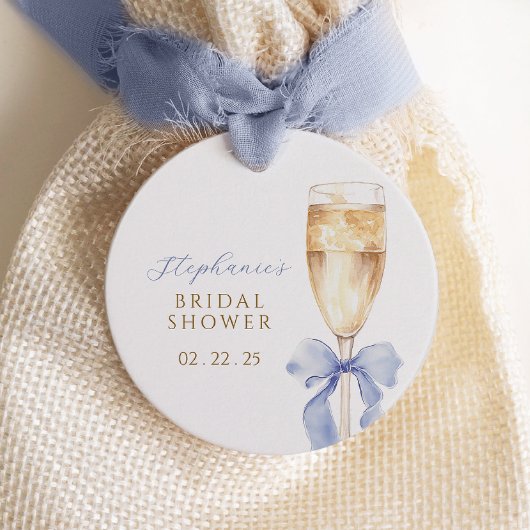 Irgendetwas Blue Bow Brautparty Gefälligkeit Tags Geschenkanhänger