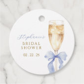 Irgendetwas Blue Bow Brautparty Gefälligkeit Tags Geschenkanhänger (Vorderseite)