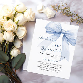 Irgendetwas Blue Bow Bridal Dusche Einladung