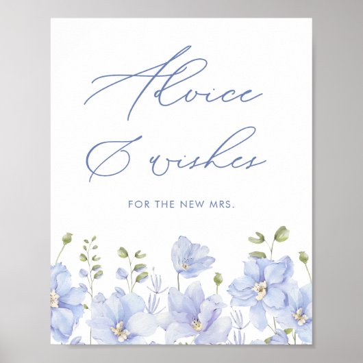 Irgendetwas Blue Brautparty Ratschläge & Wünsche Poster (Vorne)