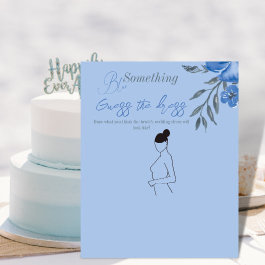 Irgendetwas Blue Floral Brautparty Guess Game